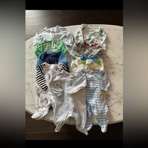 NB boy footed pajamas